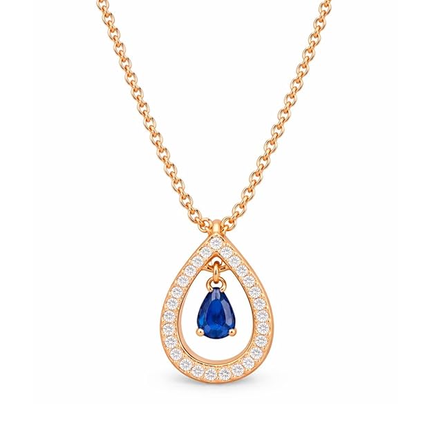 Rose Gold Plated White Cubic Zirconia Studded Pendant for Women