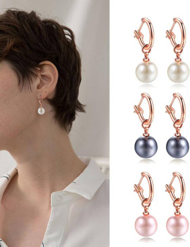 Black Elegant Pearl Drop Earrings