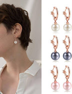 Pink Elegant Pearl Drop Earrings