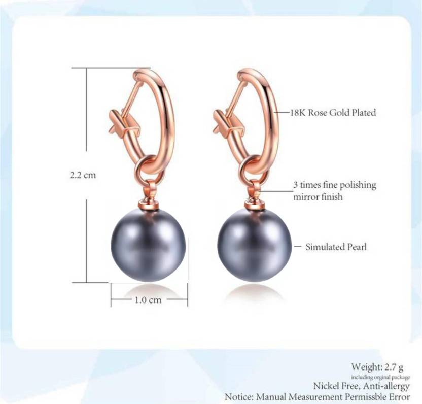 Black Elegant Pearl Drop Earrings