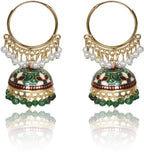 Gold Plated Chandbali Kan Ka Jhumka with Pearl Beads for Women