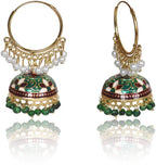 Gold Plated Chandbali Kan Ka Jhumka with Pearl Beads for Women