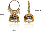 Gold Plated Chandbali Kan Ka Jhumka with Pearl Beads for Women