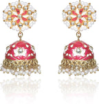 Handcrafted with Pearl Meenakari Jhumka | Wedding Jewellery