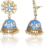 Handcrafted with Pearl Meenakari Jhumka