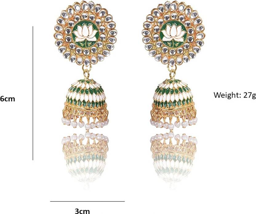 Lotus Pearl Beads Jhumka
