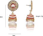 Red Lotus Shape Handcrafted Jhumka