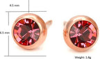 Daily Wear / Office Wear Rose Gold Plated Pink Zircon Stone Stud Earrings For Girls and Women