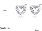 Silver Plated Sparkling Heart Studs