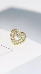 Gold Plated Sparkling Heart Studs