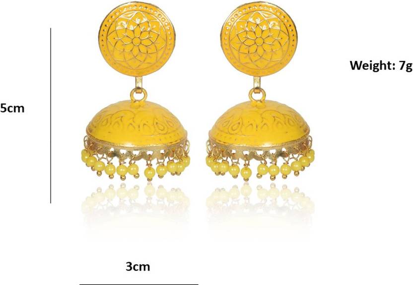 Handmade Ethnic Yellow Brass Earrings