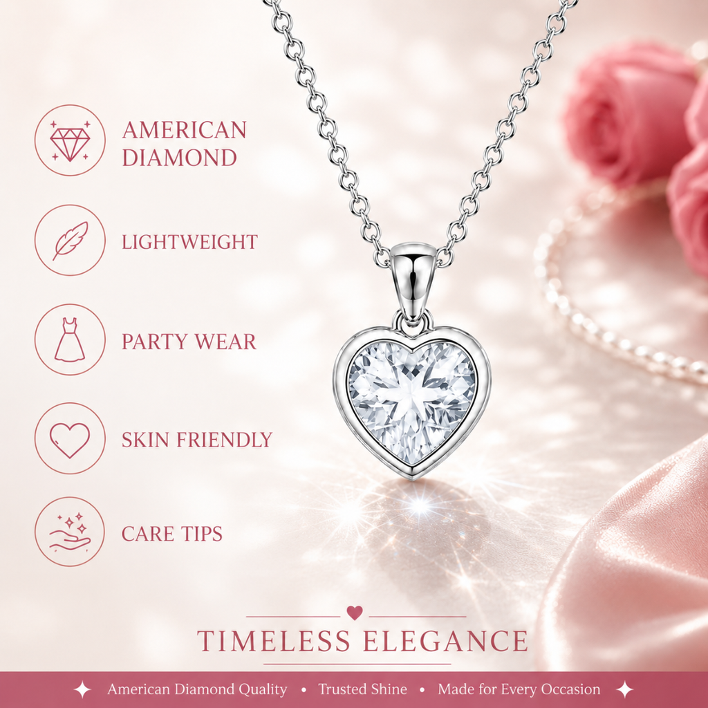 Silver Heart Pendant  For Women