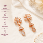 Rose Gold Drop Earrings for Women
