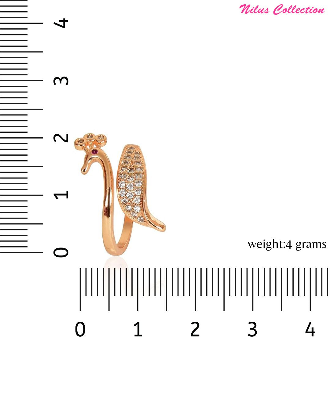 Rose Gold Plated | American Diamond Studded | Adjustable | Finger Ring for Women and Girls, Style 5