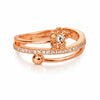 Rose Gold Plated | American Diamond Studded | Adjustable | Finger Ring for Women and Girls, Style 6