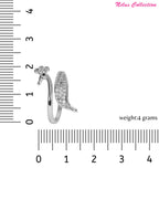 Silver Plated Elegant American Diamond Studded Sparkling Adjustable Finger Ring for Women and Girls