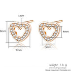 Rose Gold Plated Sparkling Heart Studs