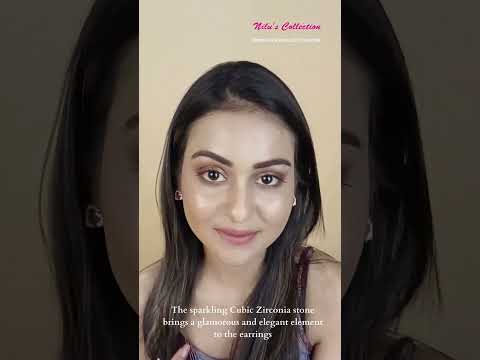 Multi Tone| Heart Shape Stud Earrings for Women and Girls, CZ Stone