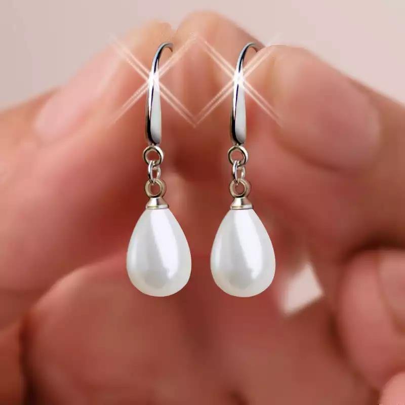 White Cherry Pearl Stylish Fancy Drop Earrings for Women and Girl