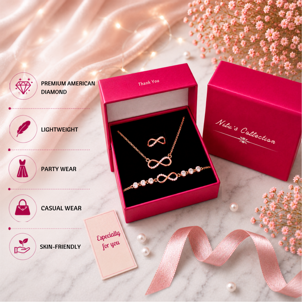 Rose Gold Plated Infinity Jewellery Set