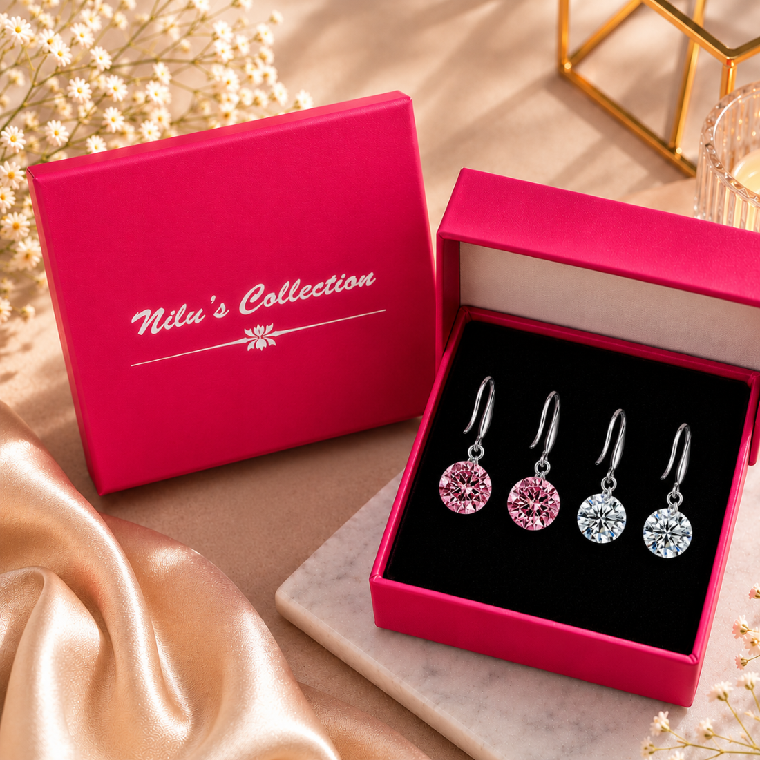 Daily Essentials Drop Earrings for Women and Girls| Value Set of CZ Drop Earrings