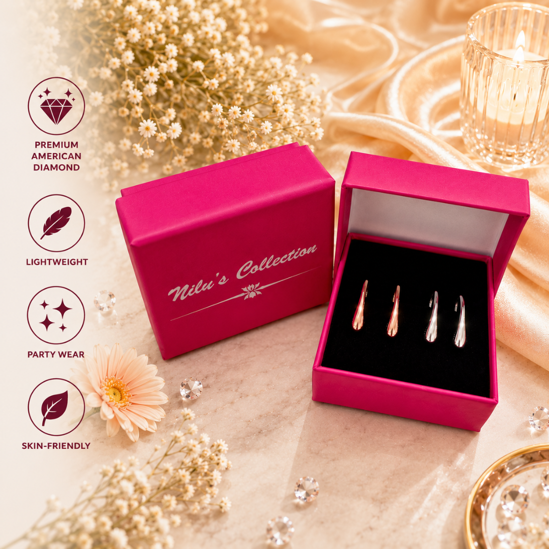 Tender Touch Duo Studs Earrings| Value Set For Girls