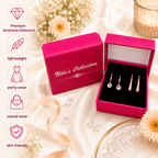 Tender Touch Duo Water Drop Studs and Crystal Hanging Earrings Value Set For Girls