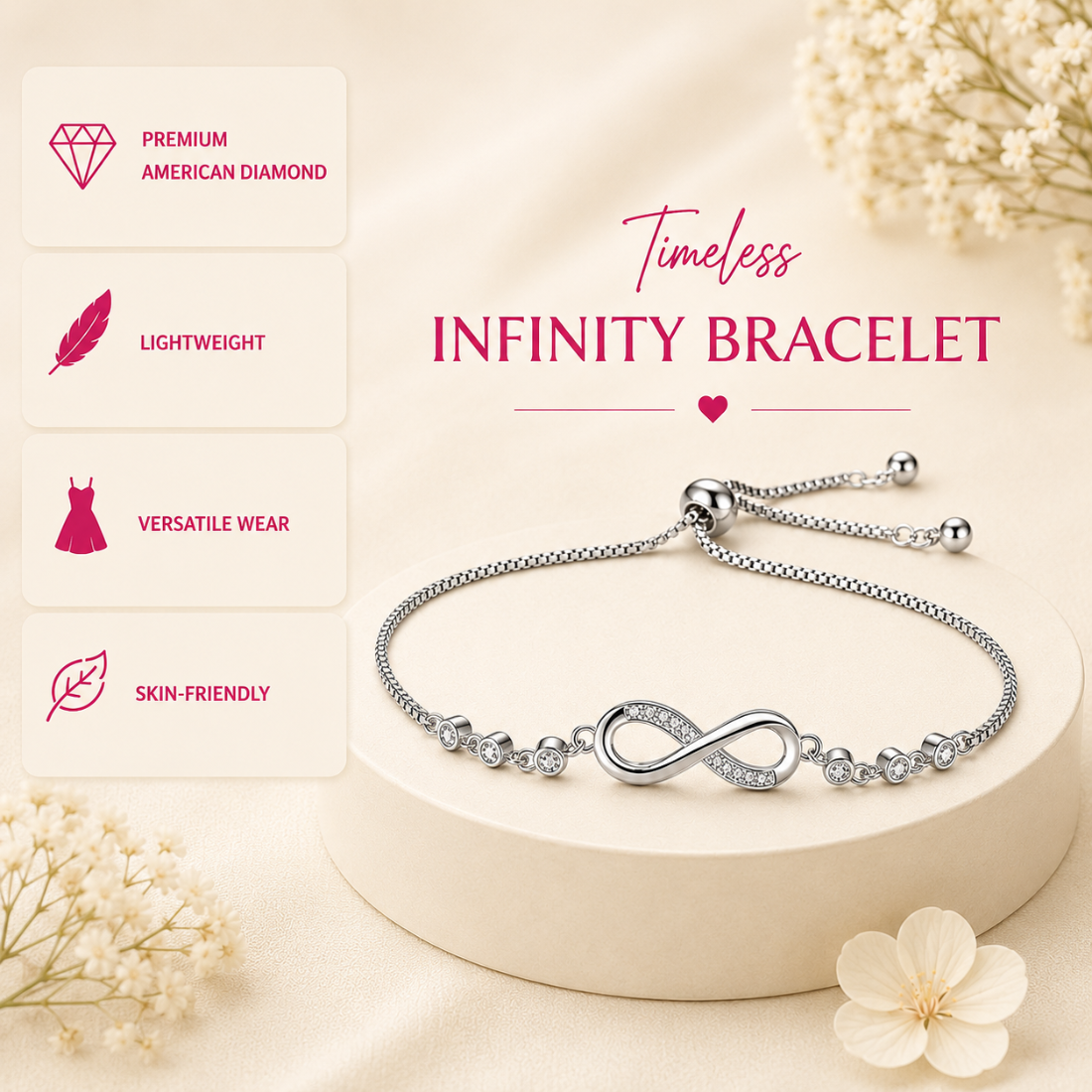 Silver Plated Infinity Bracelet