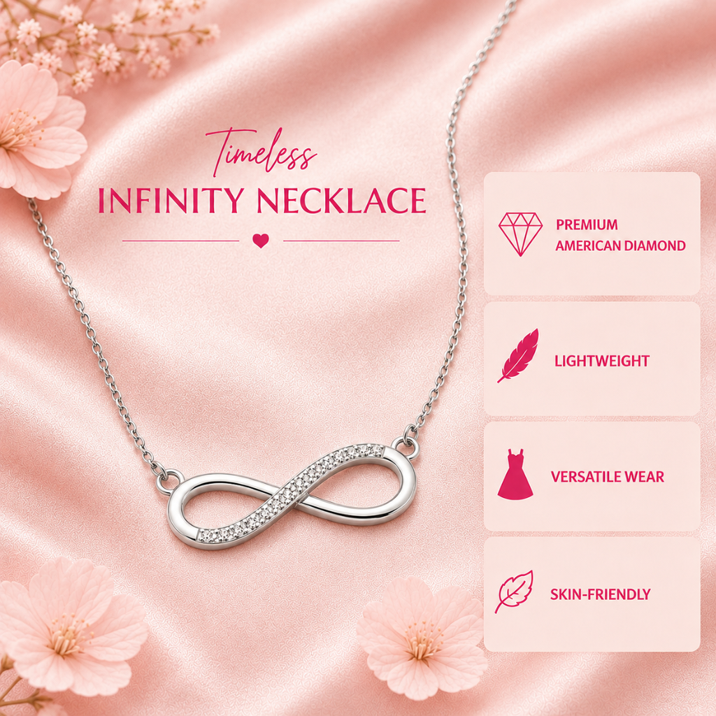 Infinity Love Pendant for Girls|Anti Allergy| Anti Tarnish| Valentine Gift