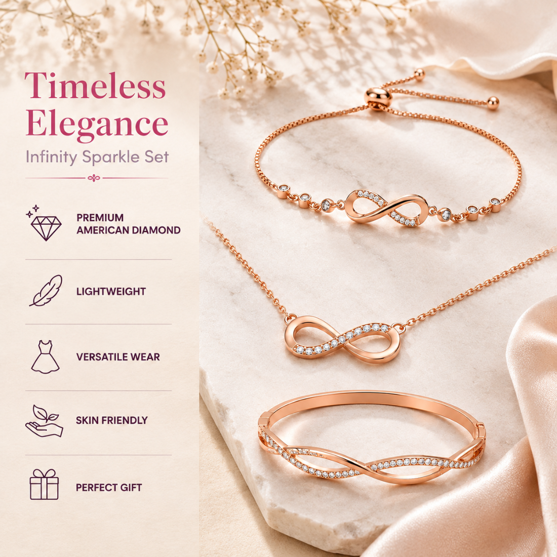 Infinity Love Jewellery Set For Women And Girls  |Valentine Gift