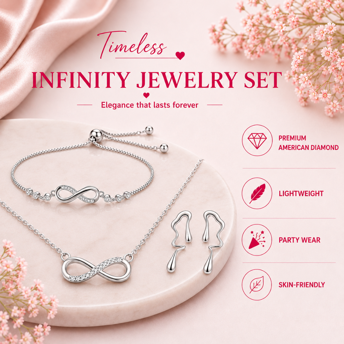 Infinity Love Jewellery Value Set for Women & Girls  |Valentine Gift