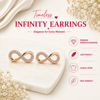 Rose Gold Infinity Stud Earrings