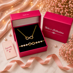 Infinity Love Necklace & Bracelet Value Set for Girls|Anti Allergy| Anti Tarnish| Valentine Gift