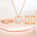 Harmony Hues Rose Gold Plated Value Set of Pendant, Ring and Earrings| Valentine Gift