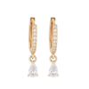 18k Rose Gold Plated Clip On Hoop Earrings
