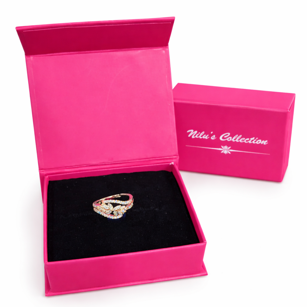 Gift Rose Gold Plated Necklace Set With Ring| Valentine Gift