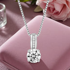 Silver Plated Round Solitaire Pendant With Chain & AD Stone | Stylish Delicate Cubic Zircon Pendant with Chain for Women