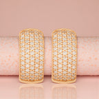 Nilu's Collection Rose Gold Plated Hoop Earrings With American Diamond For Women And Girls | Office Wear| Gift For Her | Anti-Tarnish | Anti- Allergy