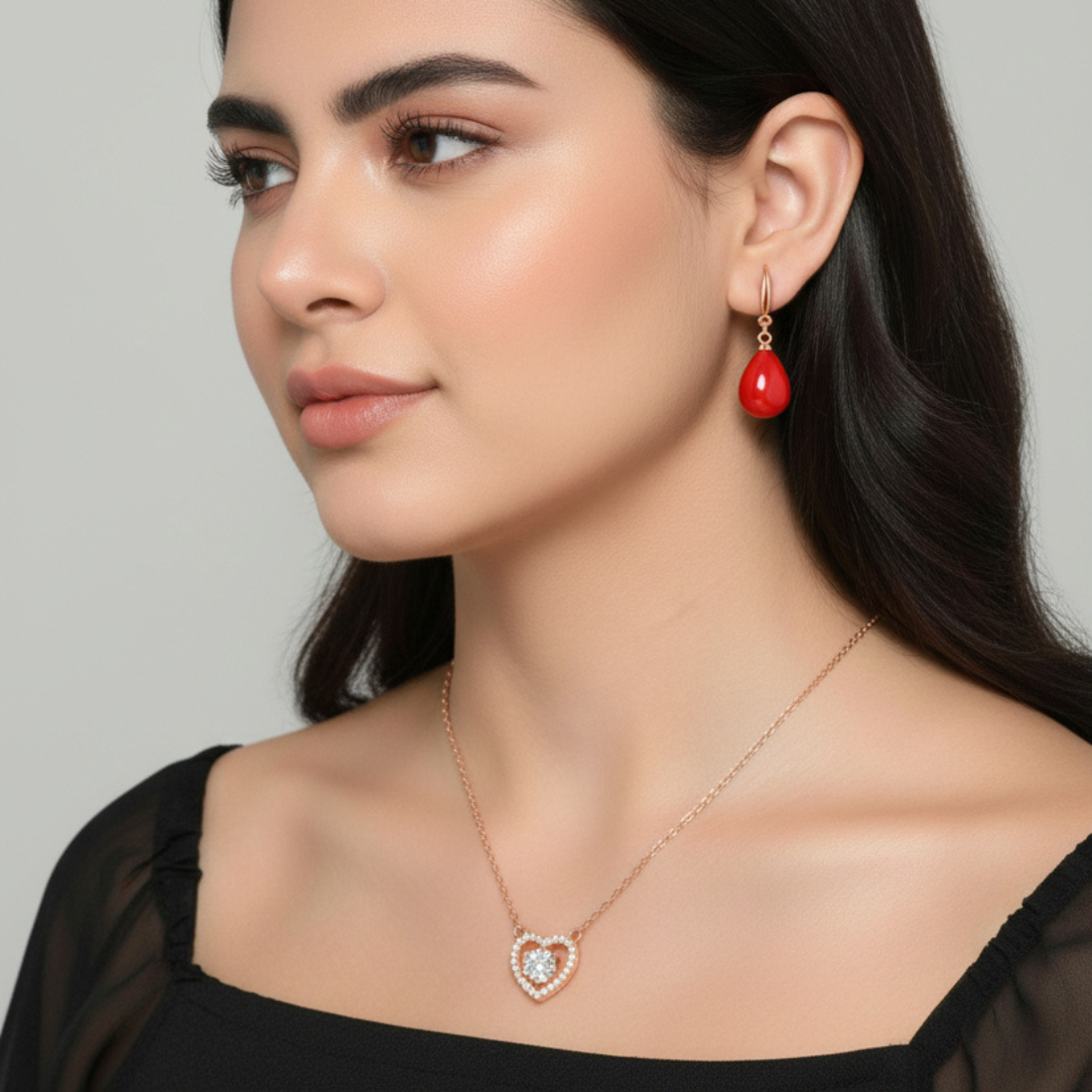 Sparkle Duo Value Set| Rose Gold Plated Stud Earring Set For Women And Girls