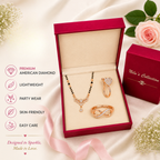 Rose Gold Mangalsutra With Nosepin And Ring