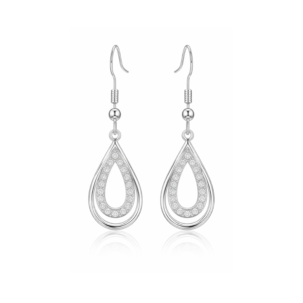 Micro Hollow Water Drop Earrings for Women and Girls Copper Drops & Danglers
