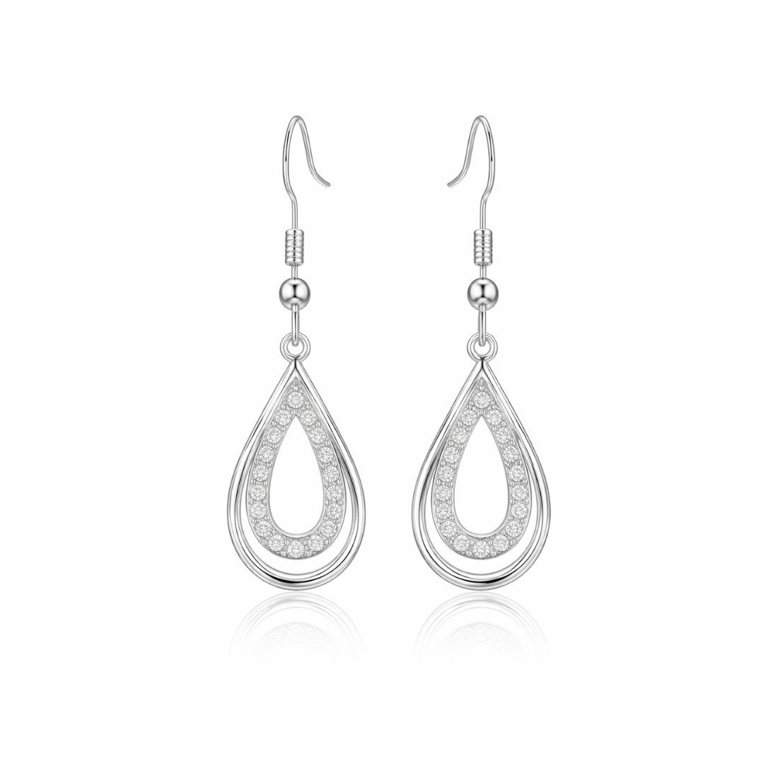 Micro Hollow Water Drop Earrings for Women and Girls Copper Drops & Danglers