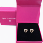 Gift Rose Gold Plated Pendant With Earrings And Adjustable Ring For Women And Girls