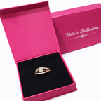 Gift Rose Gold PLated Necklace Set With Adjustable Ring  For Women & Girls