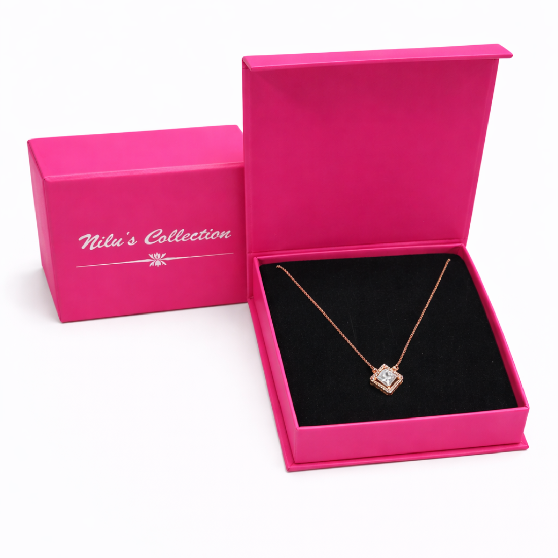 Gift Rose Gold Plated Pendant With Earrings And Adjustable Bracelet For Women And Girls