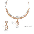 Nilu's Collection Rose Gold Plated Necklace Set with American Diamond for Women and Girls | Lightweight & Adjustable Design | Anti-Tarnish | Anti-Allergy