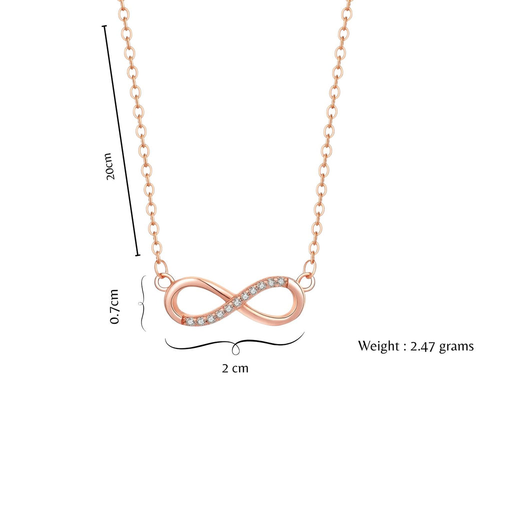 Infinity Love Pendant Rose Gold Plated Necklace For Women & Girls | Anti Allergy| Anti-Tarnish  |Valentine Gift