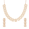 Nilu’s Collection Rose Gold Plated American Diamond Necklace & Earrings Set For Women | Anti-Tranish | Minimal Jewelry | Ideal for Gifting