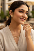Harmony Hues Valentine Special Rose Gold Plated Heart Shaped Jewellery Value Set For Women And Girls | Pendant | Earrings | Ring
