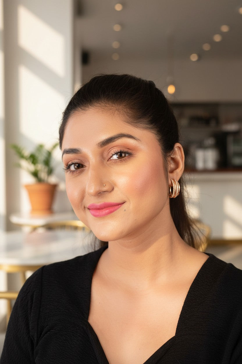 Nilu's Collection Rose Gold Plated Triple Layer Hoop Earrings With Sparkling AD Stone  for Women And Girls